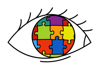 Autism awareness day. Autistic spectrum disorder logo - 761678958