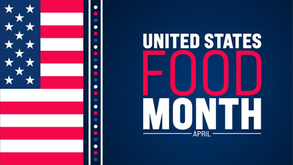 April is United States food month background template. Holiday concept. use to background, banner, placard, card, and poster design template with text inscription and standard color. vector