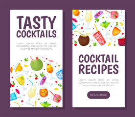 Tasty Cocktail Drink Web Banner Design Vector Template