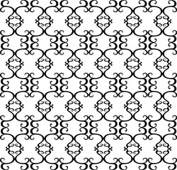 Beautiful vector seamless pattern in black color on a white background
