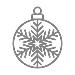 Fototapeta premium Vector flat illustration with Christmas tree ball. Christmas decoration template isolated SVG for Cricut