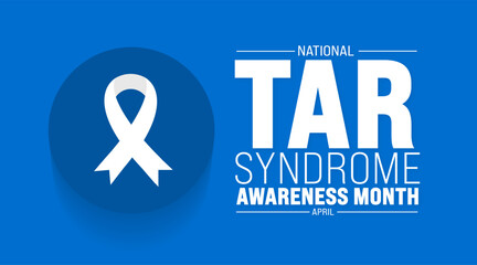 April is National TAR Syndrome Awareness Month background template. Holiday concept. use to background, banner, placard, card, and poster design template with text inscription and standard color.