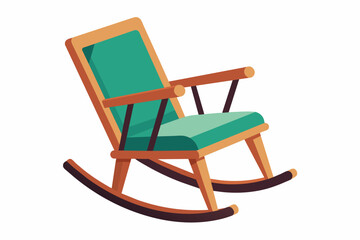  Eden rocking chair, flat style, Isolated on white background Vector illustration