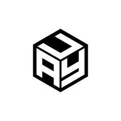 AYU letter logo design with white background in illustrator, cube logo, vector logo, modern alphabet font overlap style. calligraphy designs for logo, Poster, Invitation, etc.