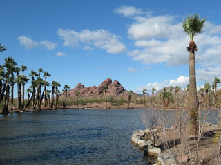 A lake in Papago Park, Phoenix, Arizona