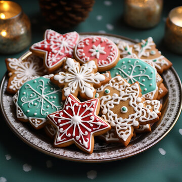 Christmas cookies. Image made by artificial intelligence.	