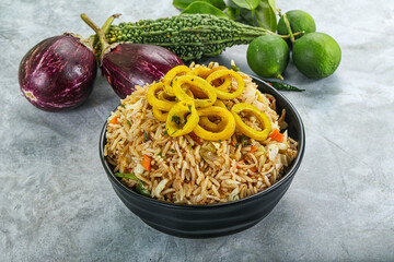 Fried rice with squid rings
