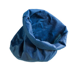Blue sack bag insulated on white