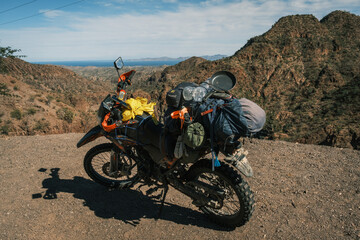 Obraz premium motorcycle travelling Loreto Baja California Sur mexico 