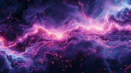 A purple galaxy with many stars and a purple line