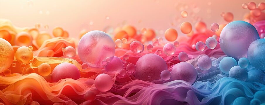 Geometric Shapes: Pastel Spheres Abstract Background