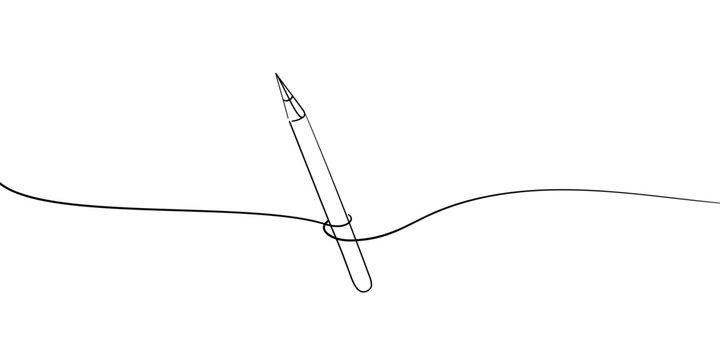 Pencil line art drawing on white background. Back to school. Vector illustration