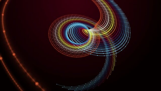 Futuristic video animation with stripe wave object in slow motion, 4096x2304 loop 4K