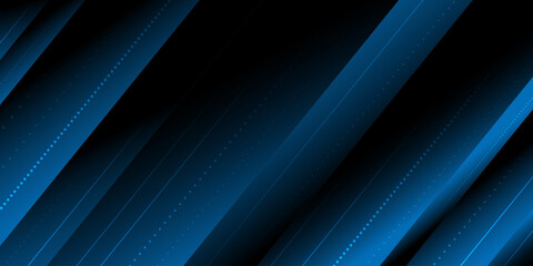 Abstract dark blue stripe gradient background with dotted line, minimal geometric technology.
