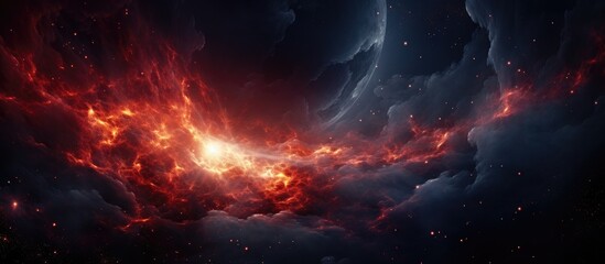 A mesmerizing painting of a galaxy in space with billowing clouds of gas and stars scattered across...