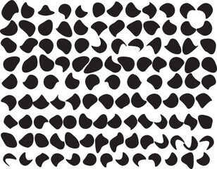 Blob shape organic, vector illustration set. Collection from abstract forms for design and paint. Liquid silhouette drop in modern style. Basic stains isolated elements on white background.