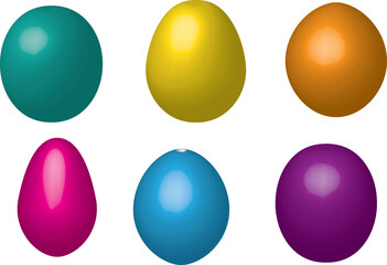 Easter eggs icon isolated on white vector illustration. 3D eggs.