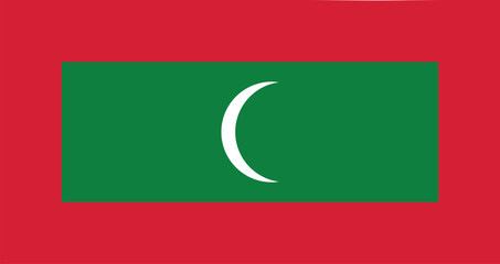 Flat Illustration of the Maldives national flag. Maldives flag design.