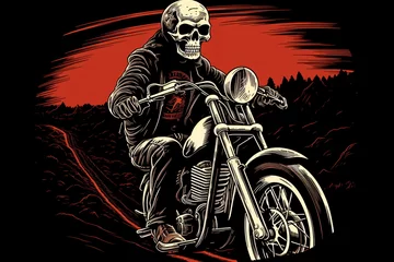 Cercles muraux Moto a skull on a motorcycle