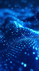 Blue Digital mesh wave background 005