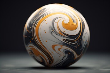 a white and black marbled ball