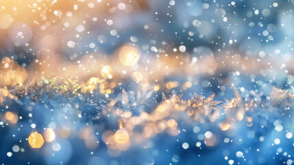 Winter Wonderland Background with Sparkling Snowflakes