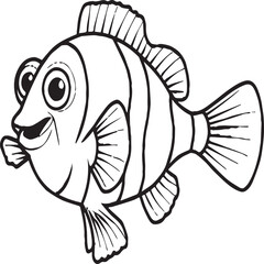 Clownfish coloring pages. Clownfish outline for coloring book