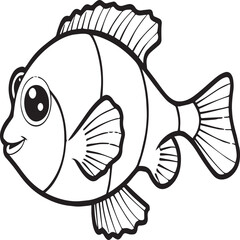 Clownfish coloring pages. Clownfish outline for coloring book