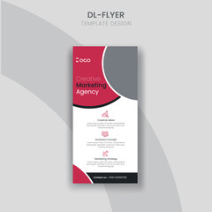 Corporate Business Dl Flyer Template Sample Unique Concept design ,Business Rack Card Creative Vector for Promotion