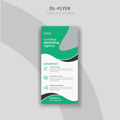 Corporate Business Dl Flyer Template Sample Unique Concept design ,Business Rack Card Creative Vector for Promotion