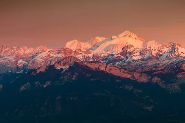Crédence de cuisine en verre imprimé Mont Blanc Massif du mont blanc