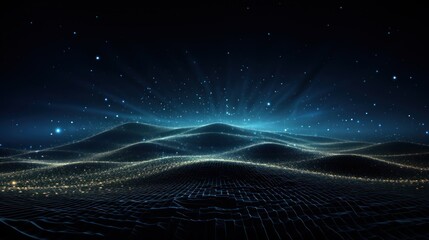Futuristic abstract background with technology particles in a state of flux, symbolizing the ever...
