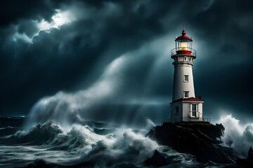 Fototapeta na wymiar lighthouse in the night