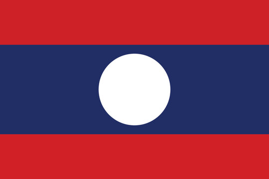 Flat Illustration of Laos national flag. Laos flag design. 
