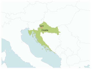 Outline of the map of Croatia with regions
