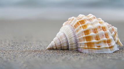 Fototapeta na wymiar Serene Seashell, Capturing Nature's Delicate Harmony
