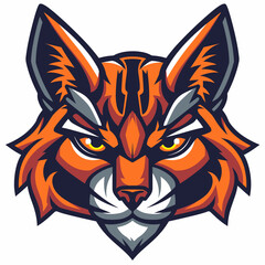 Vector esports logotype wild cat lynx on white background, logo lynx, icon lynx, sticker lynx, symbol lynx, emblem lynx