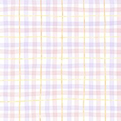 Gold Pink Purple Plaid Hand Drawn Background Overlay