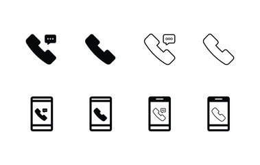 phone icon set telephone call communication vector design template