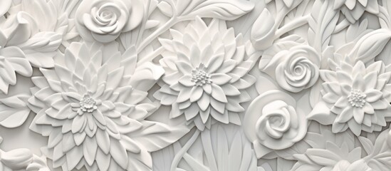 White Vintage Abstract Floral Texture
