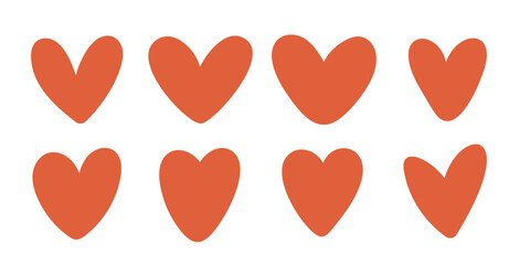 Boho hearts. Set of children elements in boho style for baby shower, party, poster, nursery decor. Vector stock illustration. © Jexy