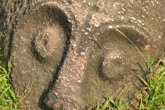 Detail image tantaduo megalithic site in Indonesia's Behoa Valley, Palu, Central Sulawesi.