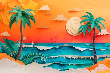 Fototapeta na wymiar collage design for your summer beach holiday