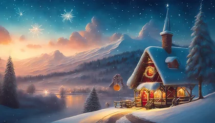 Poster winter landscape with castle © Frantisek