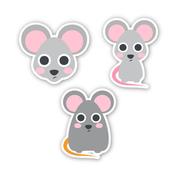 Mouse and Rat Icon Collection. Emoji Vector. Colorful Icon. Icon Vector. Icon Design
