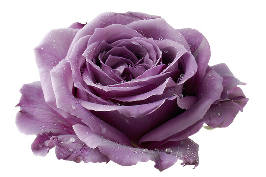 Purple rose with water sprinkles.