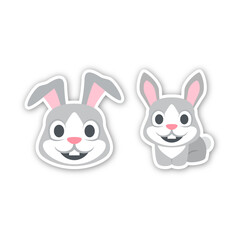 Rabbit Icon. Emoji Vector. Colorful Icon. Icon Vector. Icon Design
