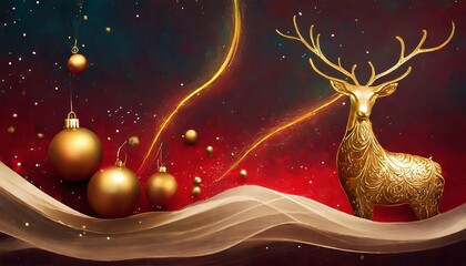 christmas card with deer 