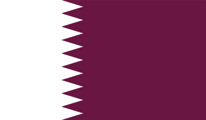 Flat Illustration of the Qatar national flag. Qatar flag design. 
