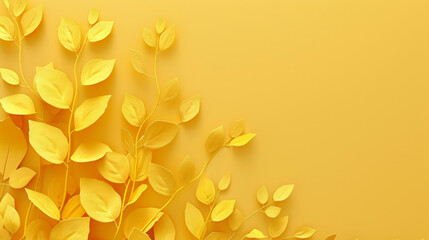 Fototapeta premium Yellow background paper art wallpaper. 